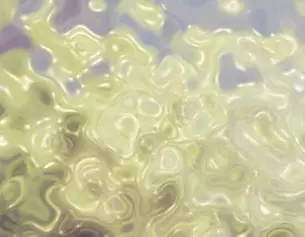 Abstract, wavy patterns in pale yellow and green hues create a fluid, dreamy atmosphere.