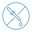 An illustration of a dropper with a droplet, enclosed in a circle with a diagonal line through it, symbolizing "no dropper" or prohibition.