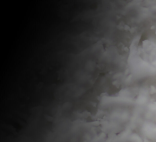 Textura abstracta en blanco y negro que sugiere movimiento, evocando una atmosfera eterea y misteriosa.